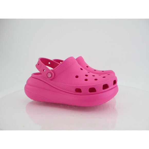 Crocs Crush Clog Size 8 Pink Rubber Slip On Platform Chunky Shoes - Picture 1 of 11